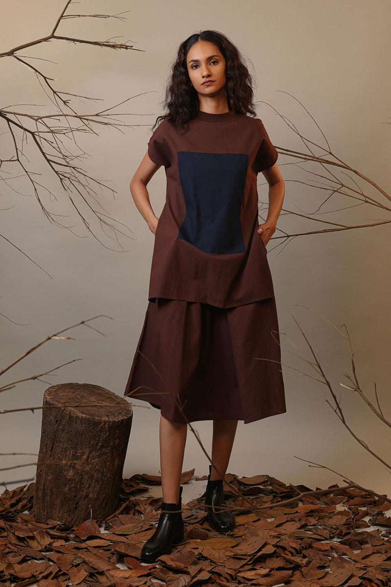 Brown CB Stara Dress 100% cotton by Mati in brown color for women Worldwide