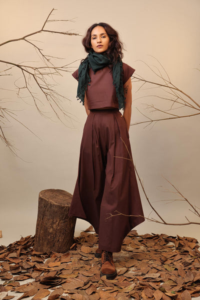 Brown PL Cowl Pants