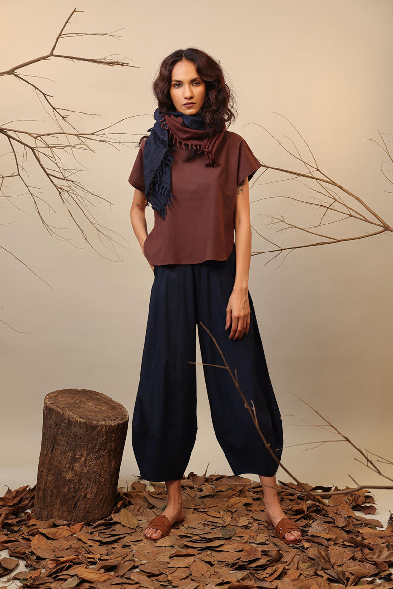 Brown & Blue Sevi Suga Set (2 PCS) 100% cotton by Mati in multi color for women Worldwide