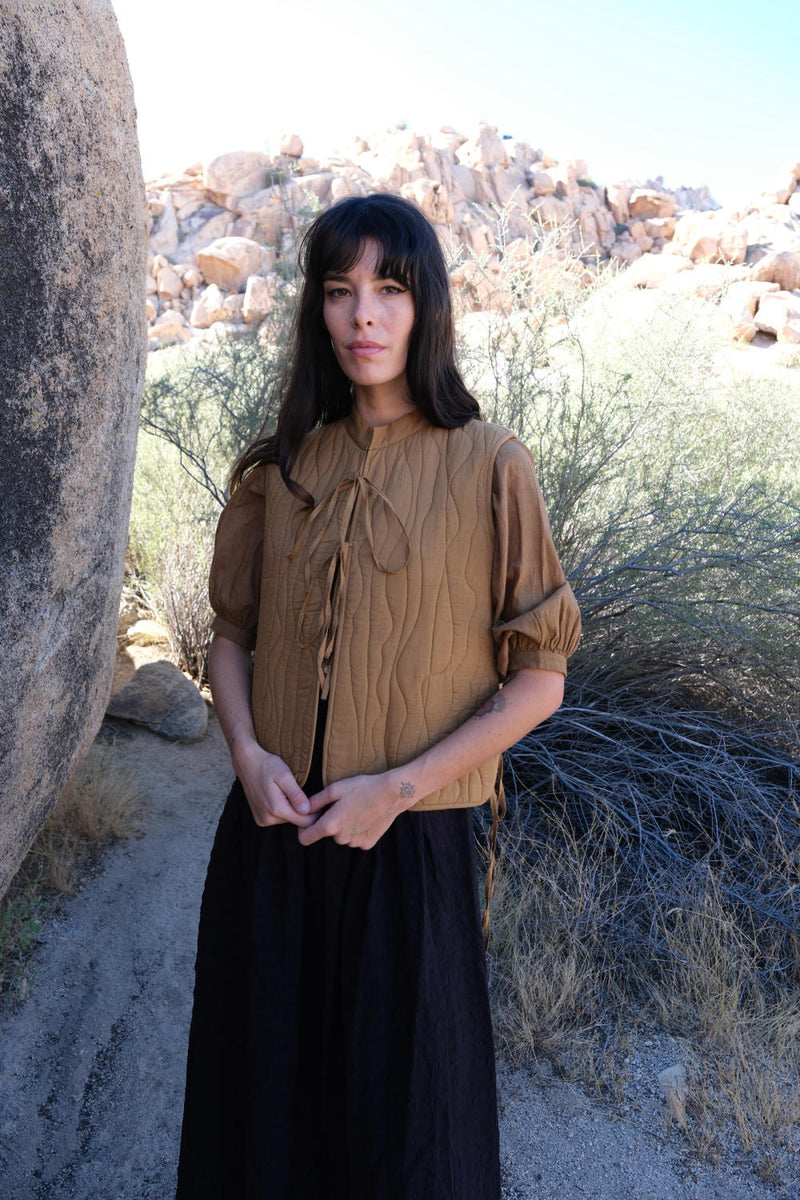 Buff puffer Jacket cotton by World of Crow in brown color for women Worldwide