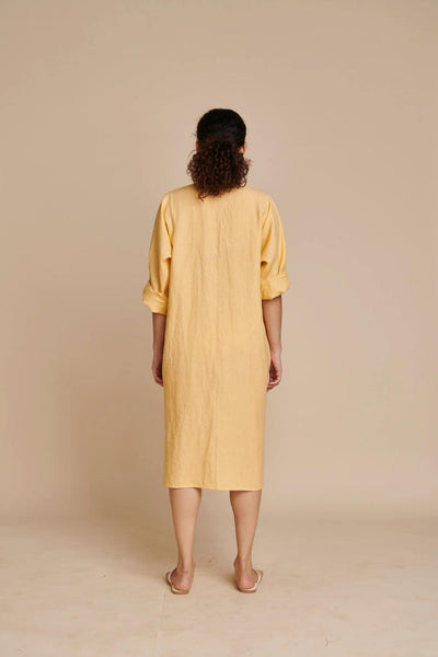 Butterscotch Linen Shirt Dress