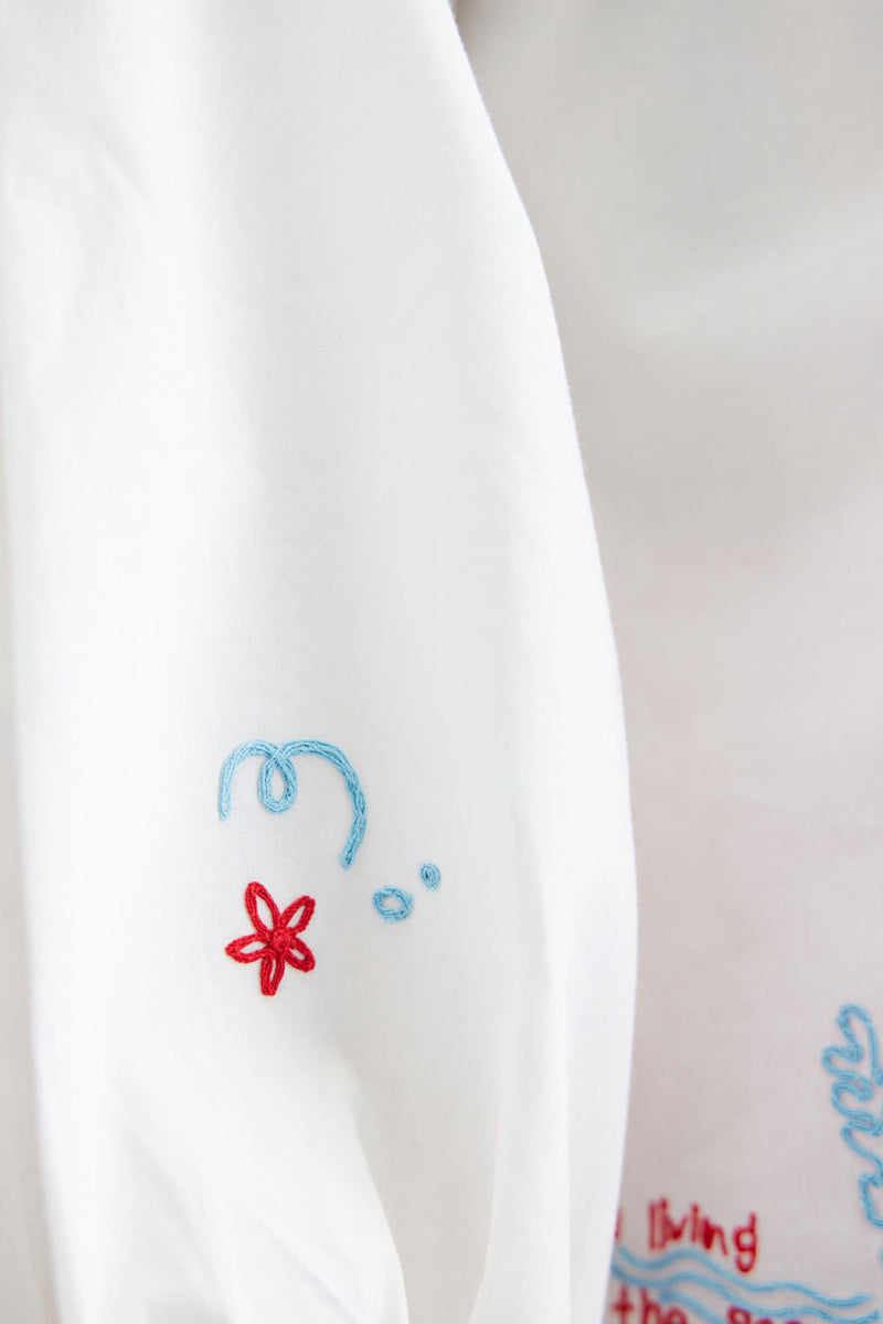 By The Sea Organic Cotton Classic Shirt poplin by SUI in white color for women Worldwide