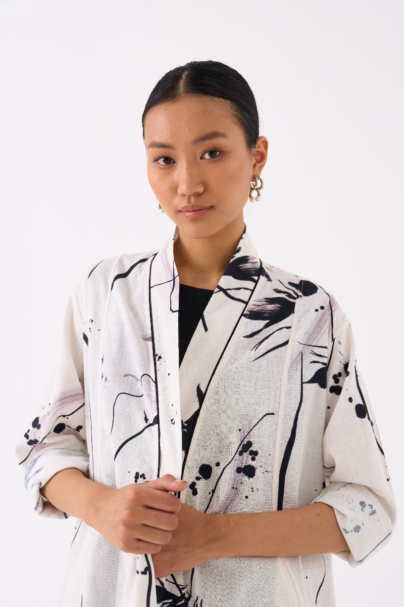 WRAP COLLAR OVERLAY CO-ORD
(SET OF 3)-BLACK poplin by THREE in black color for women Worldwide
