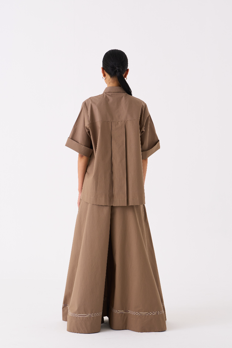 CIRCLE SHIRT-CEDAR poplin by THREE for women Worldwide
