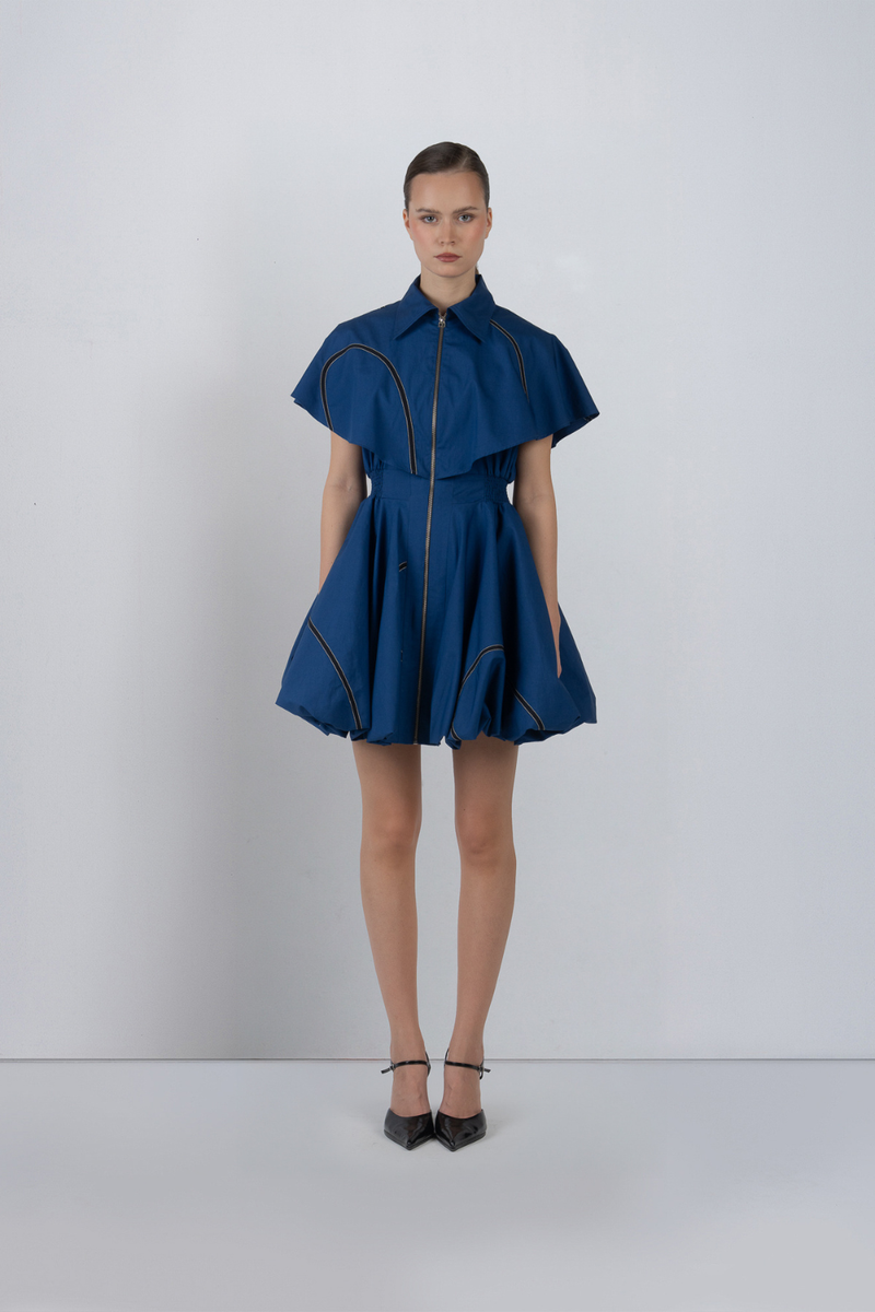 CAPRI BUBBLE DRESS - Lapis dress by Leh Studios in lapis for women Worldwide
