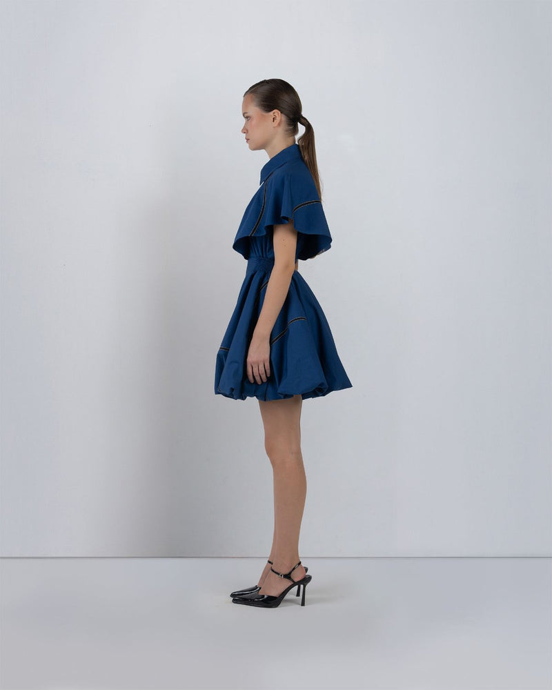 CAPRI BUBBLE DRESS - Lapis dress by Leh Studios in lapis for women Worldwide