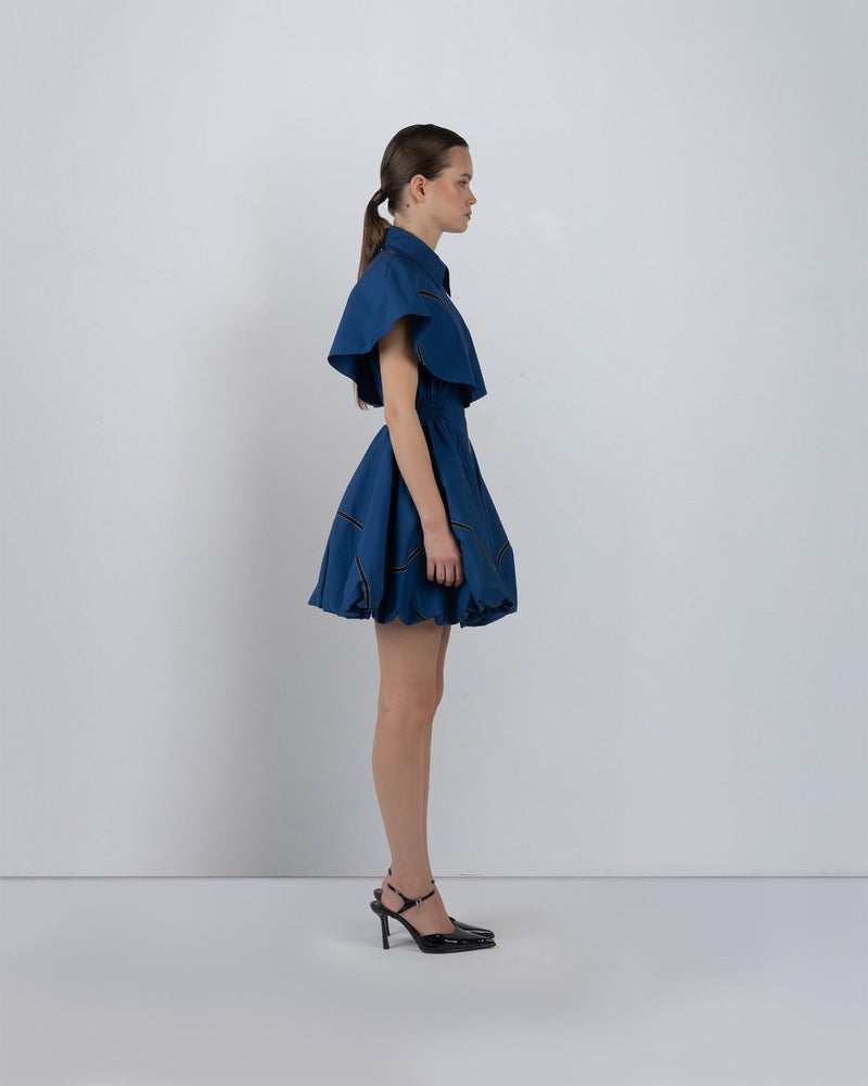 CAPRI BUBBLE DRESS - Lapis dress by Leh Studios in lapis for women Worldwide
