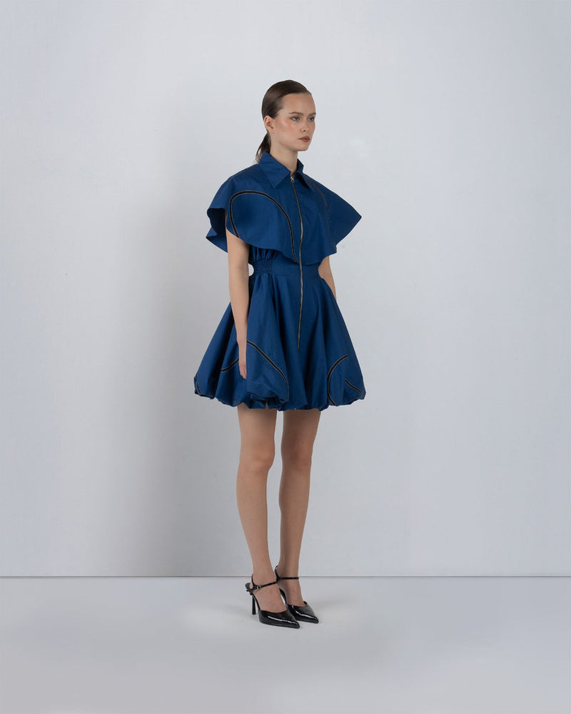 CAPRI BUBBLE DRESS - Lapis dress by Leh Studios in lapis for women Worldwide