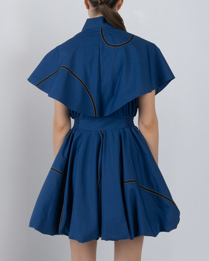 CAPRI BUBBLE DRESS - Lapis dress by Leh Studios in lapis for women Worldwide