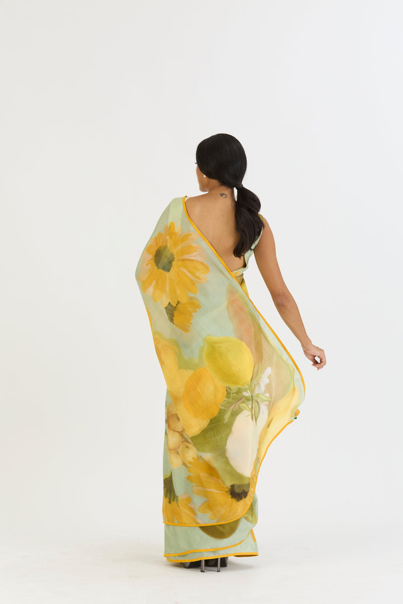 LEMONADE SAREE silk by Yam in yellow color for women Worldwide