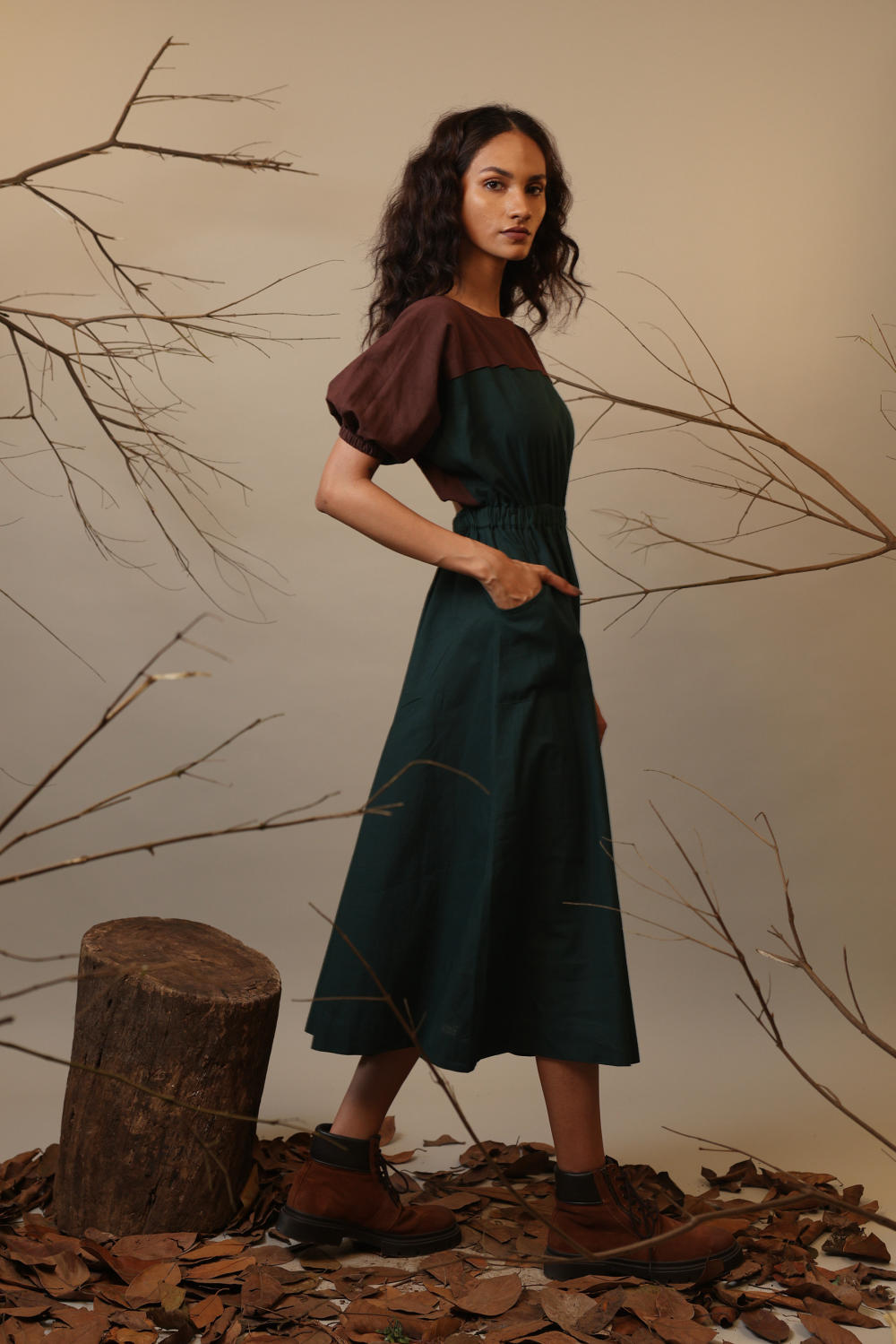 CB Green & Brown Sphara Dress