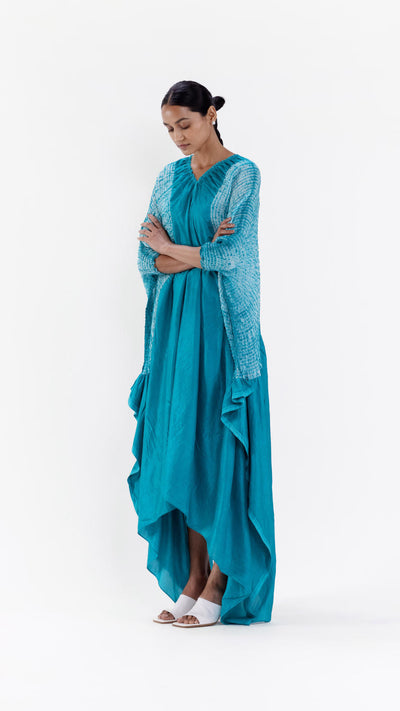 NAMI SLEEVE DRESS - BLUE