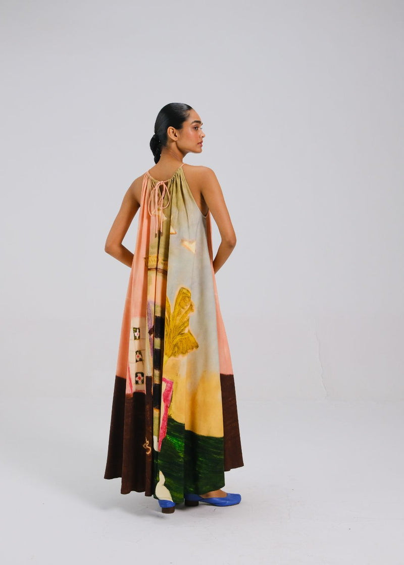 CIRCLE LONG DRESS - MORNING COFFEE by CORD for women Worldwide