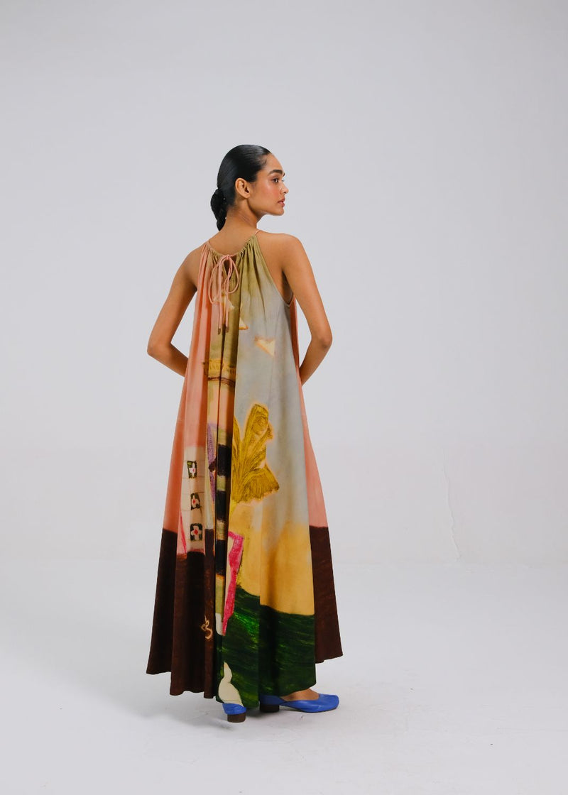 CIRCLE LONG DRESS - MORNING COFFEE by CORD for women Worldwide