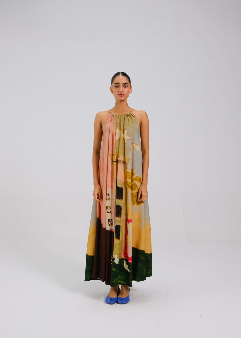 CIRCLE LONG DRESS - MORNING COFFEE by CORD for women Worldwide