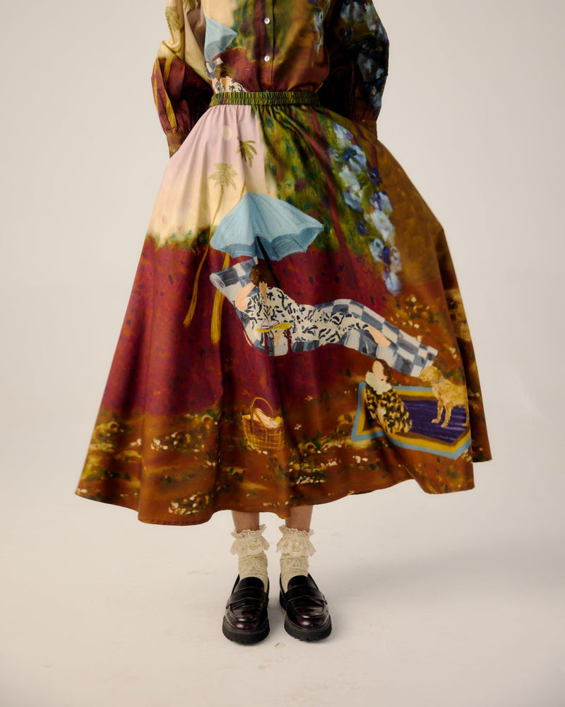 CIRCLE SKIRT-Lakeside satin by CORD for women Worldwide