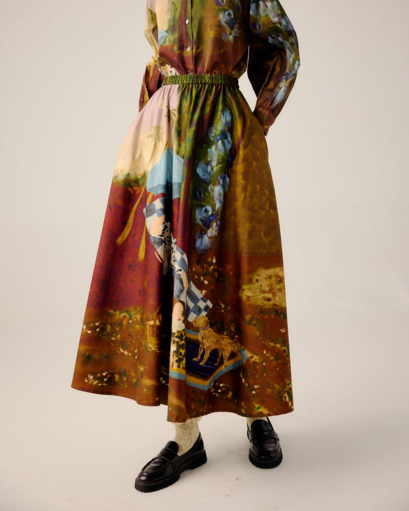 CIRCLE SKIRT-Lakeside satin by CORD for women Worldwide