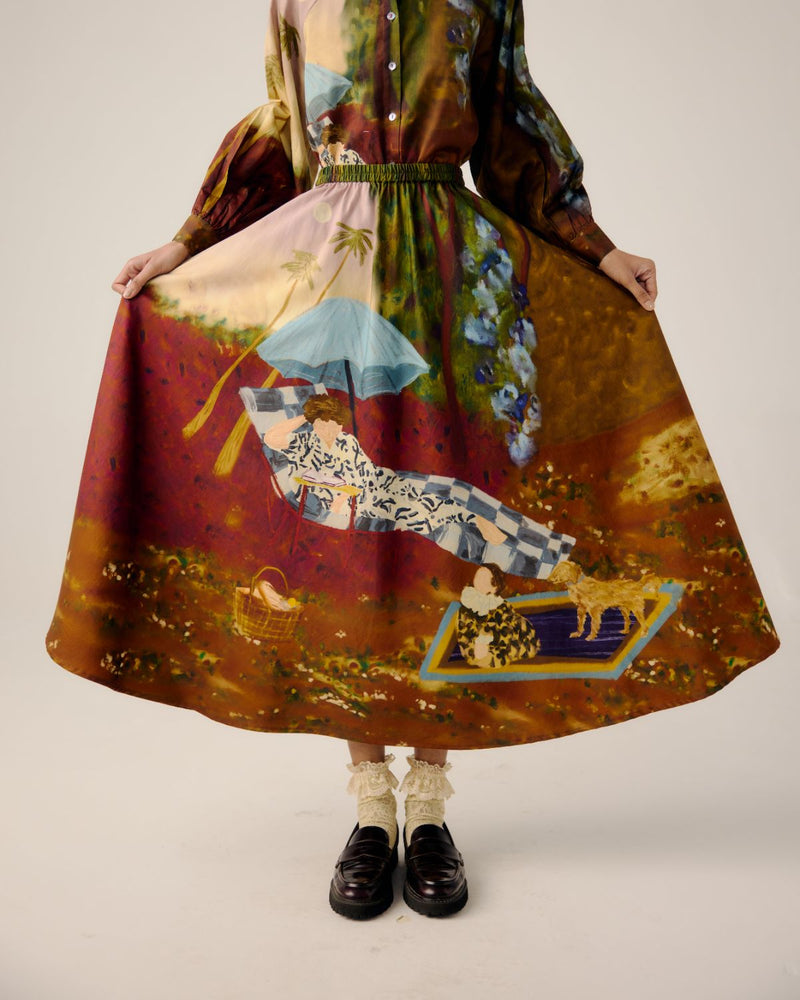 CIRCLE SKIRT-Lakeside satin by CORD for women Worldwide
