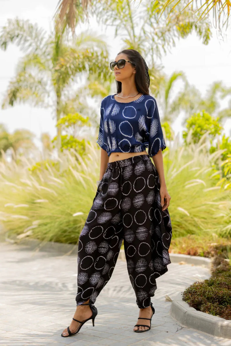 CIR SHIB WRAP DHOTI-BLACK silk by Dyelogue in black color for women Worldwide
