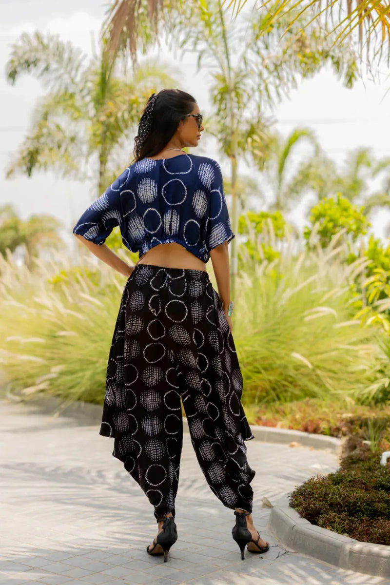 CIR SHIB WRAP DHOTI-BLACK silk by Dyelogue in black color for women Worldwide