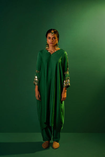 Chamakeen Masai Green Antifit Kurta Set