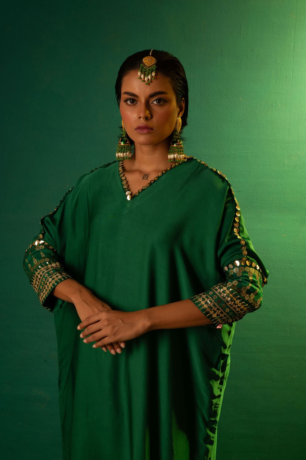 Chamakeen Masai Green Antifit Kurta Set