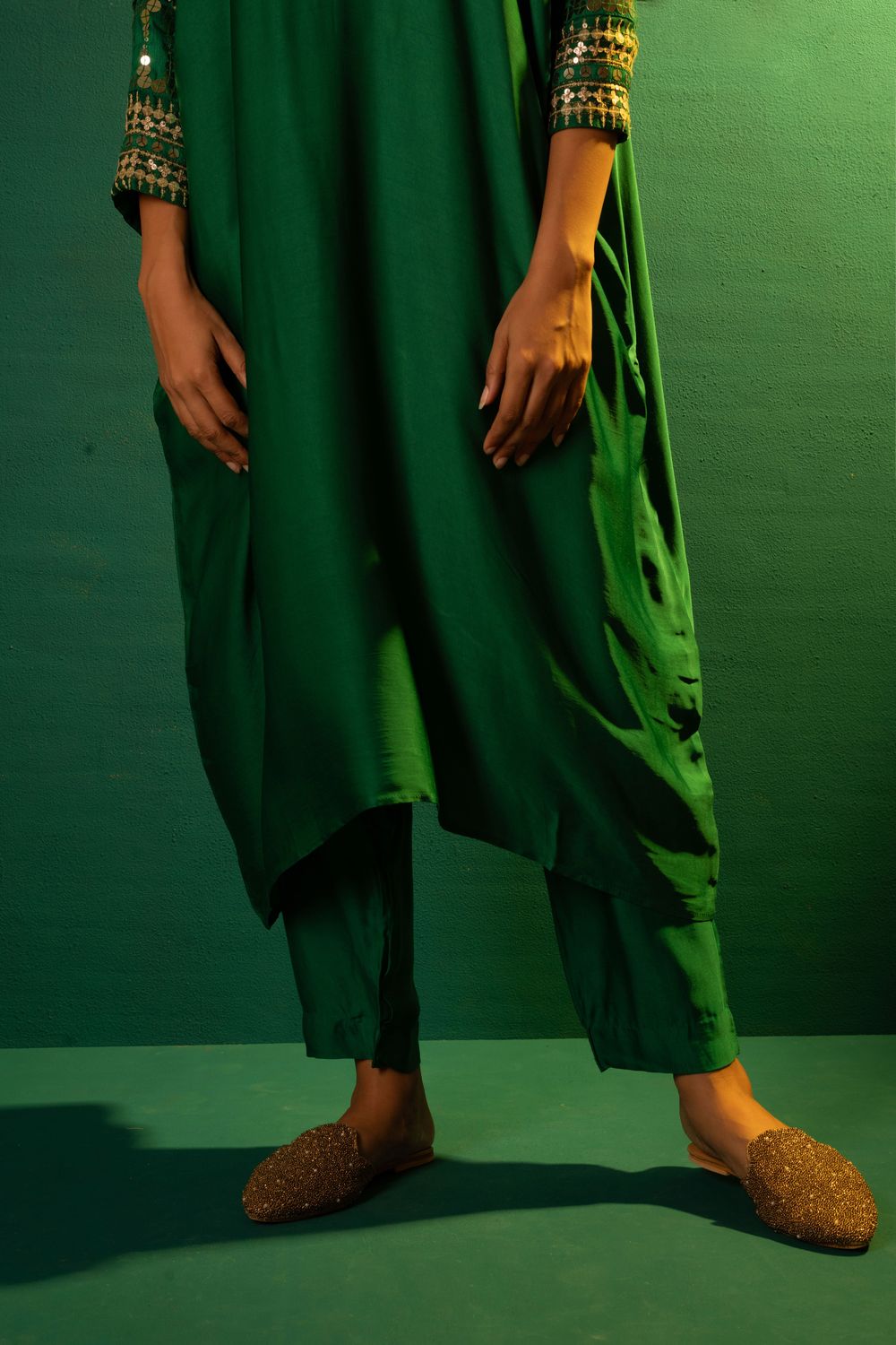 Chamakeen Masai Green Antifit Kurta Set