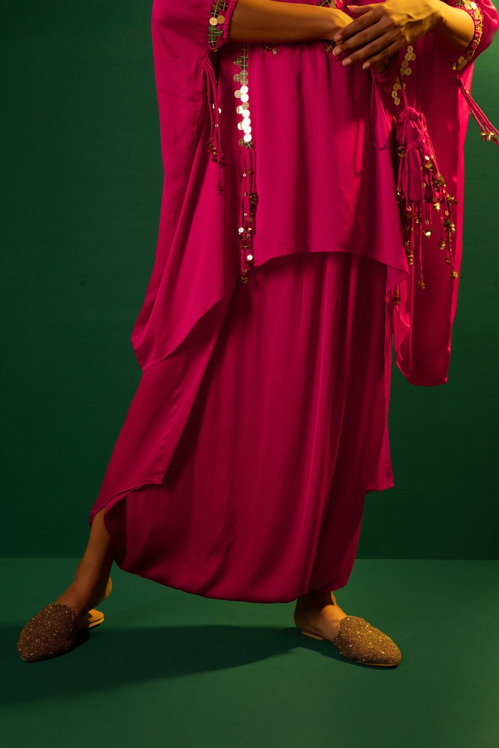 Chamakeen Tora Tunic with Dhoti Skirt