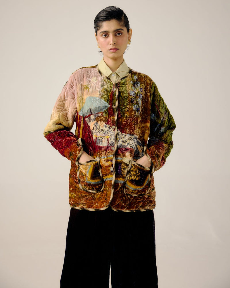 COLLARLESS QUILTED JACKET-Lakeside by CORD for women Worldwide
