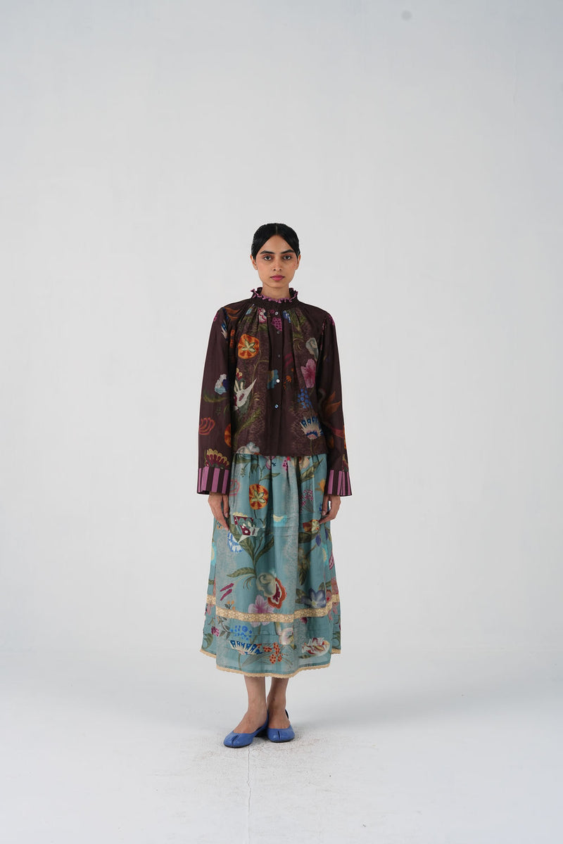 Elsa Top-Floret cotton top and shirts by CORD in multi-color for women Worldwide
