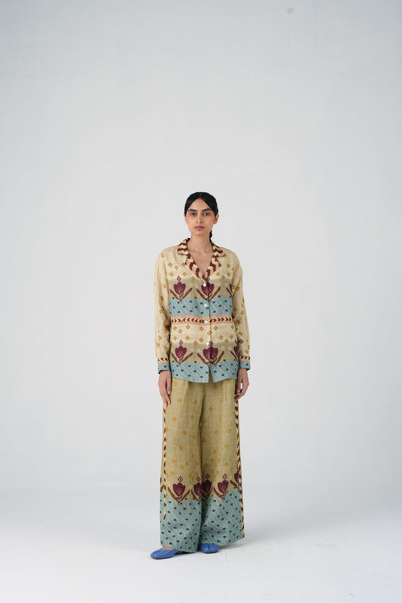 Lounge Pant-Fresco linen pant/trouser by CORD in multi-color for women Worldwide