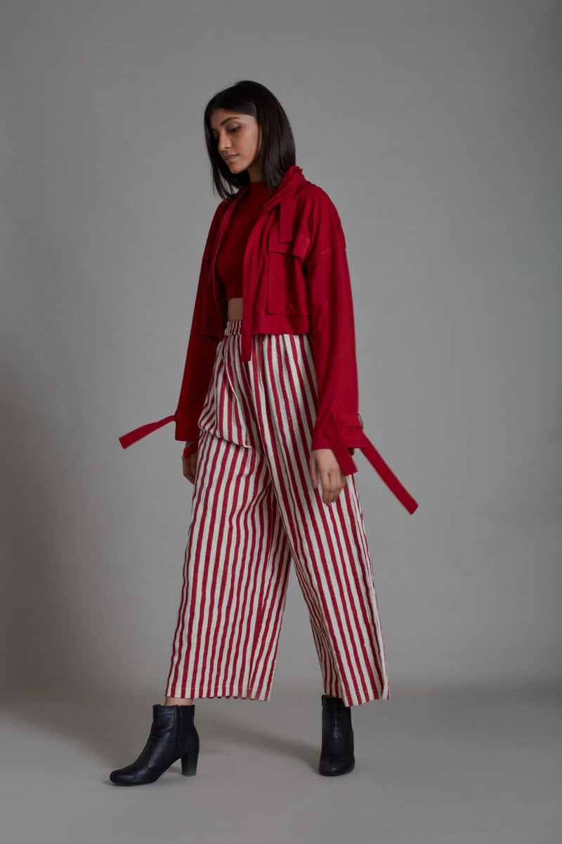 COVER SMOCKED RE SET - RED ( 3PCS) Co-ord Set by Mati for women Worldwide