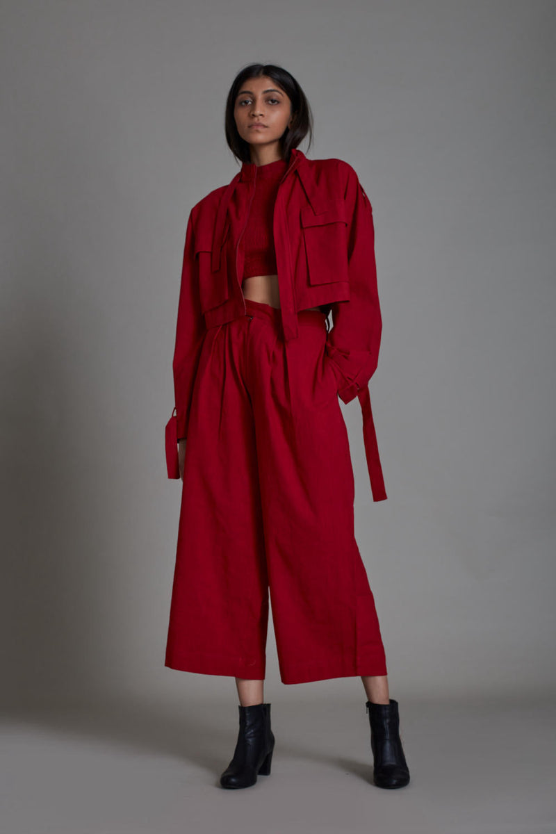 COVER SOLITAIRE SET - RED (SET OF 3) Co-ord Set by Mati for women Worldwide