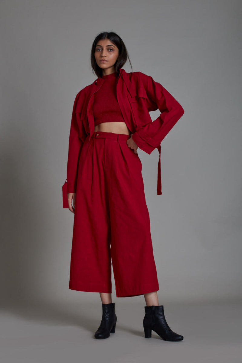 COVER SOLITAIRE SET - RED (SET OF 3) Co-ord Set by Mati for women Worldwide