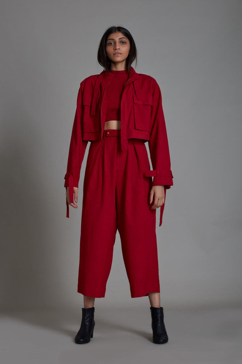 COVER SOLITAIRE SET - RED (SET OF 3) Co-ord Set by Mati for women Worldwide