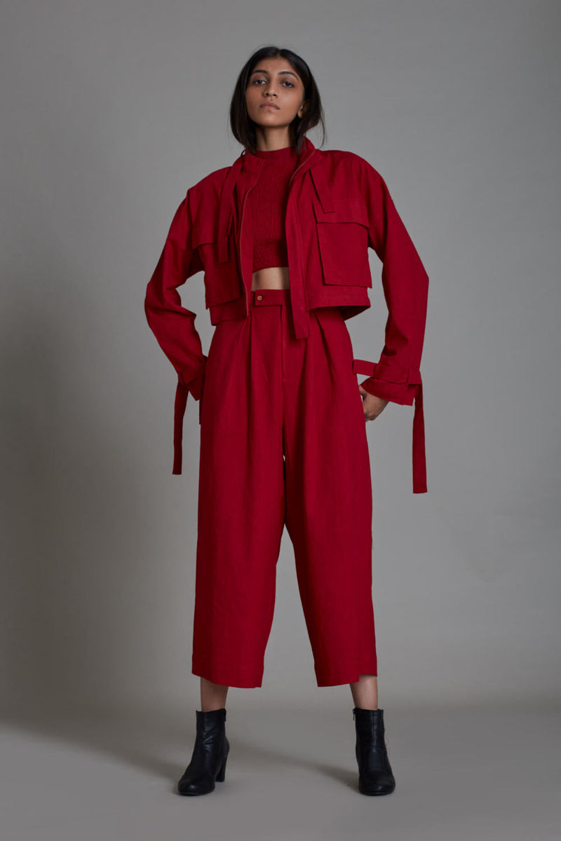 COVER SOLITAIRE SET - RED (SET OF 3) Co-ord Set by Mati for women Worldwide
