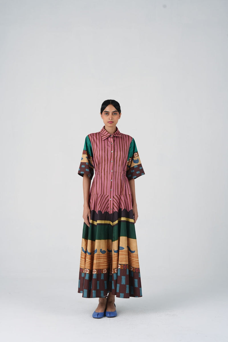 Amrai Dress-Fresco satin dress by CORD in multi-color for women Worldwide