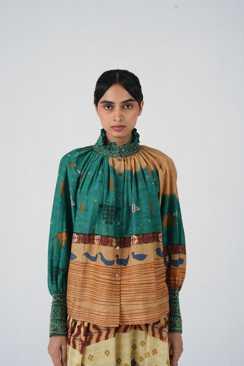 Farmer Top-Fresco cotton silk top and shirts by CORD in multi-color for women Worldwide