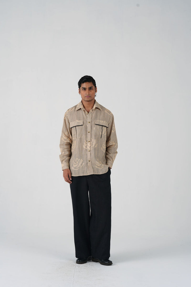 Hop Shirt-Striped Rose linen shirt by CORD MEN in multi-color for men Worldwide