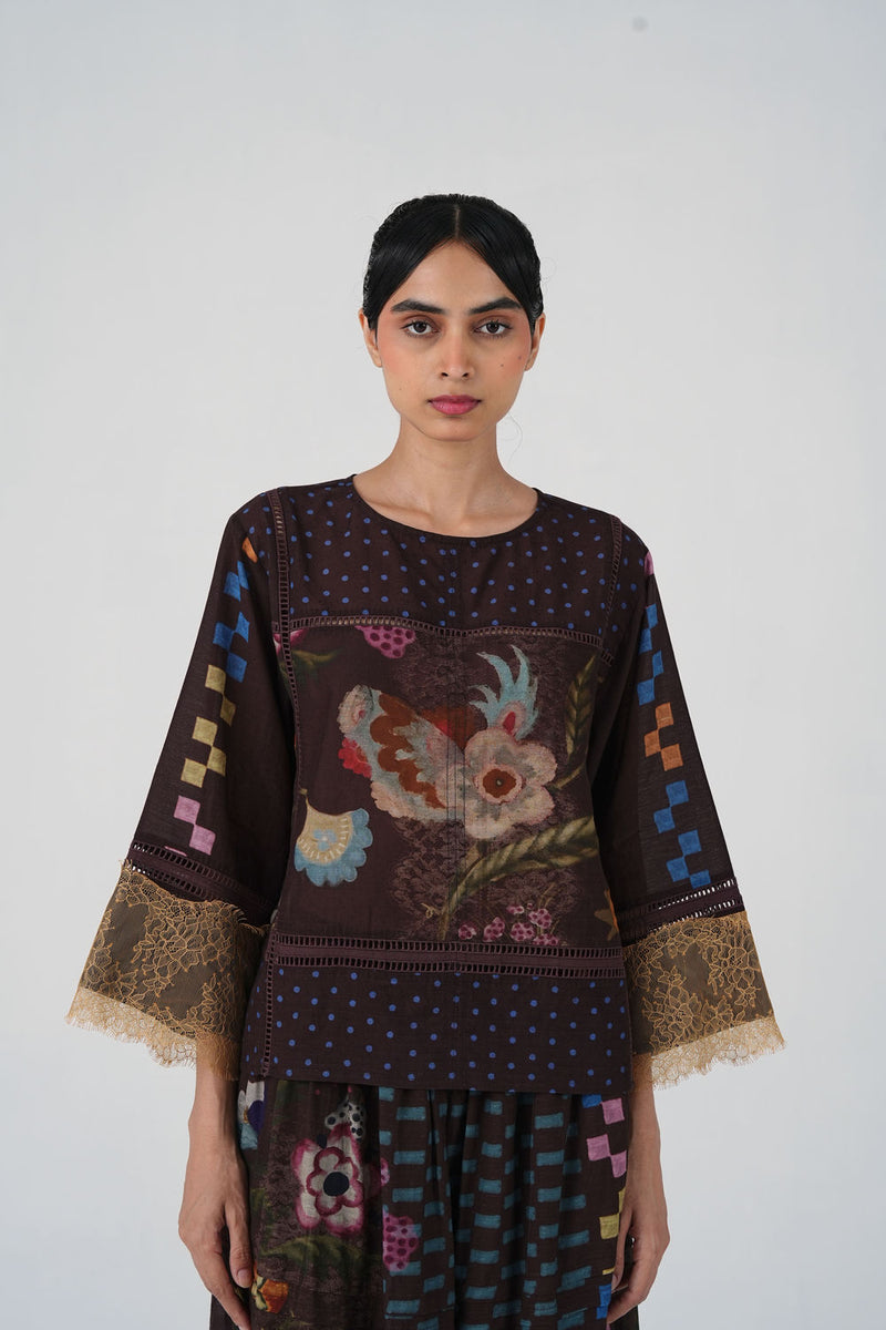 Quad Top-Floret cotton top and shirts by CORD in multi-color for women Worldwide