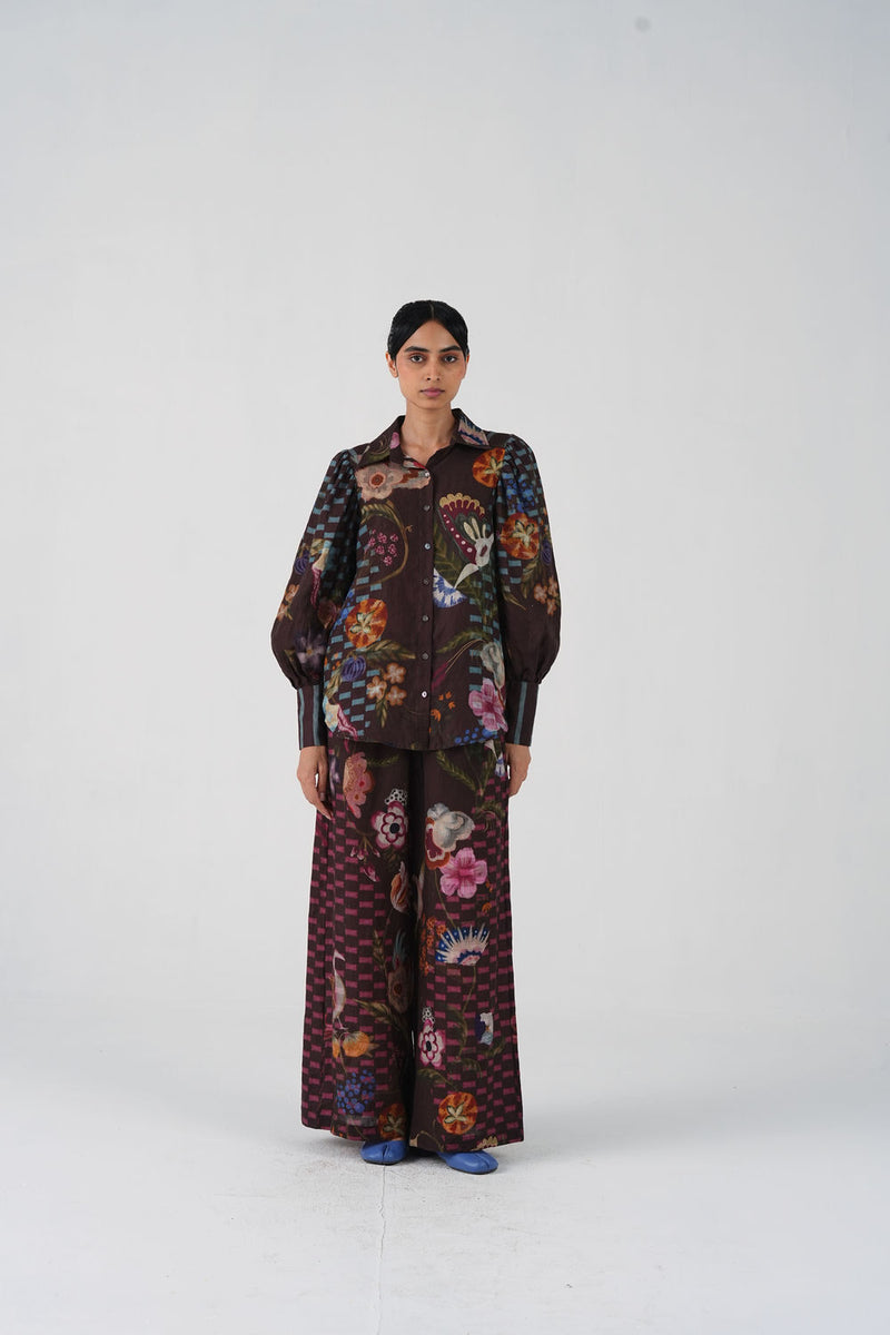 Lily Set-Floret linen co-ord set by CORD in multi-color for women Worldwide