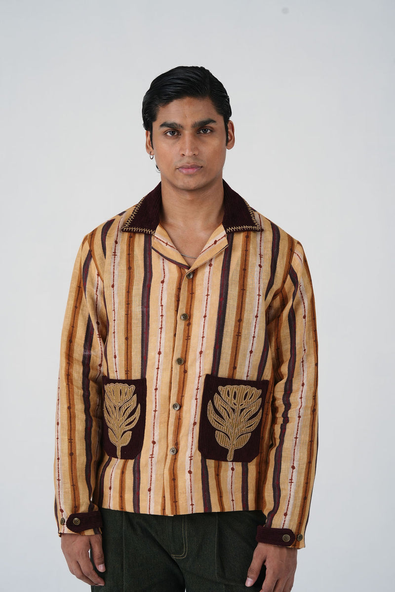 Archive Jacket-70'S Striper linen jacket by CORD MEN in multi-color for men Worldwide