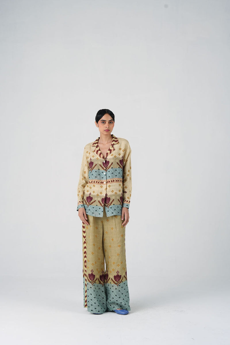 Lounge Set-Fresco linen co-ord set by CORD in multi-color for women Worldwide