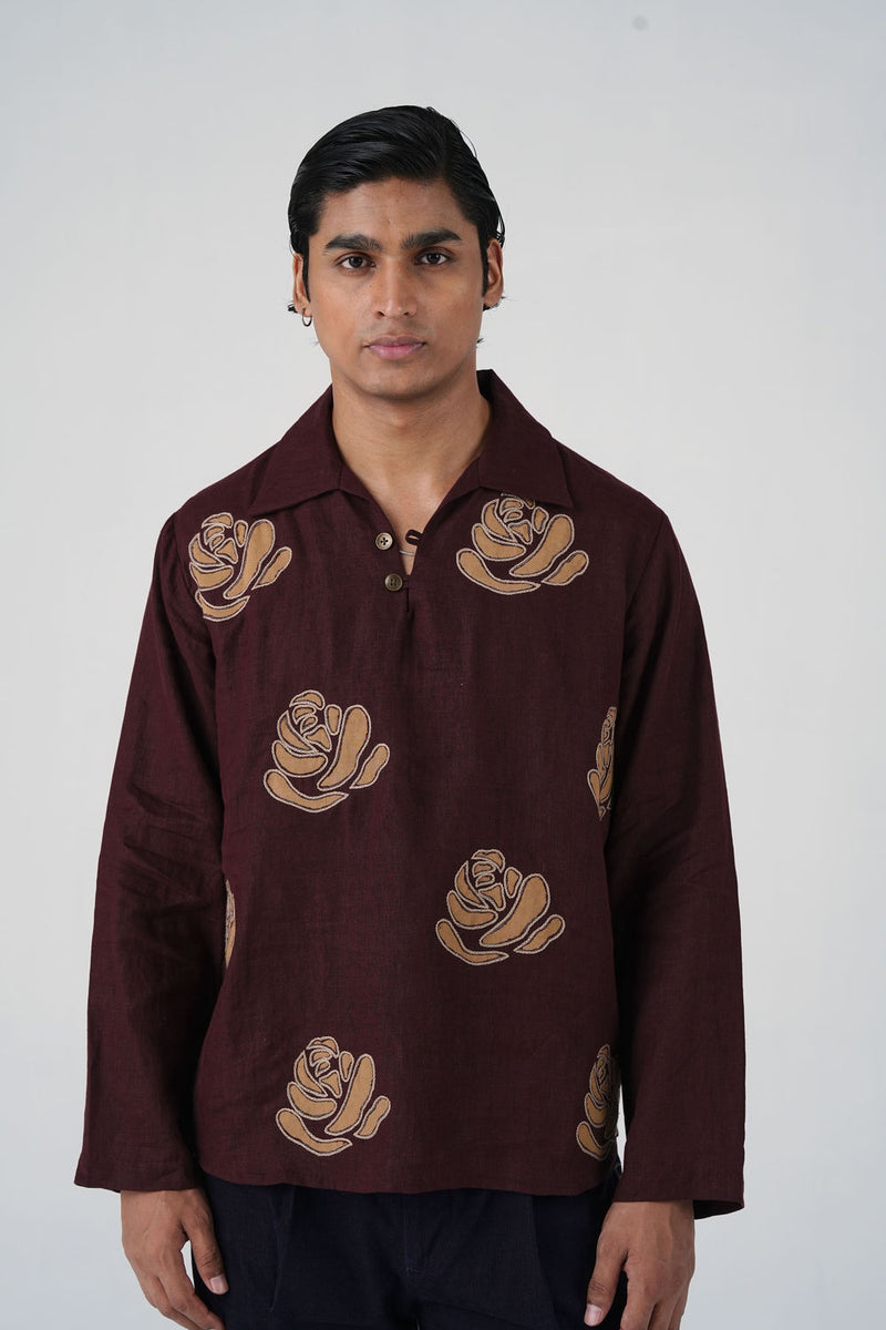 Ron Kurta-Rose Bloom linen kurta/kurta set by CORD MEN in multi-color for men Worldwide
