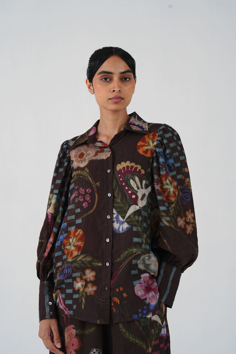 Lily Top-Floret linen top and shirts by CORD in multi-color for women Worldwide