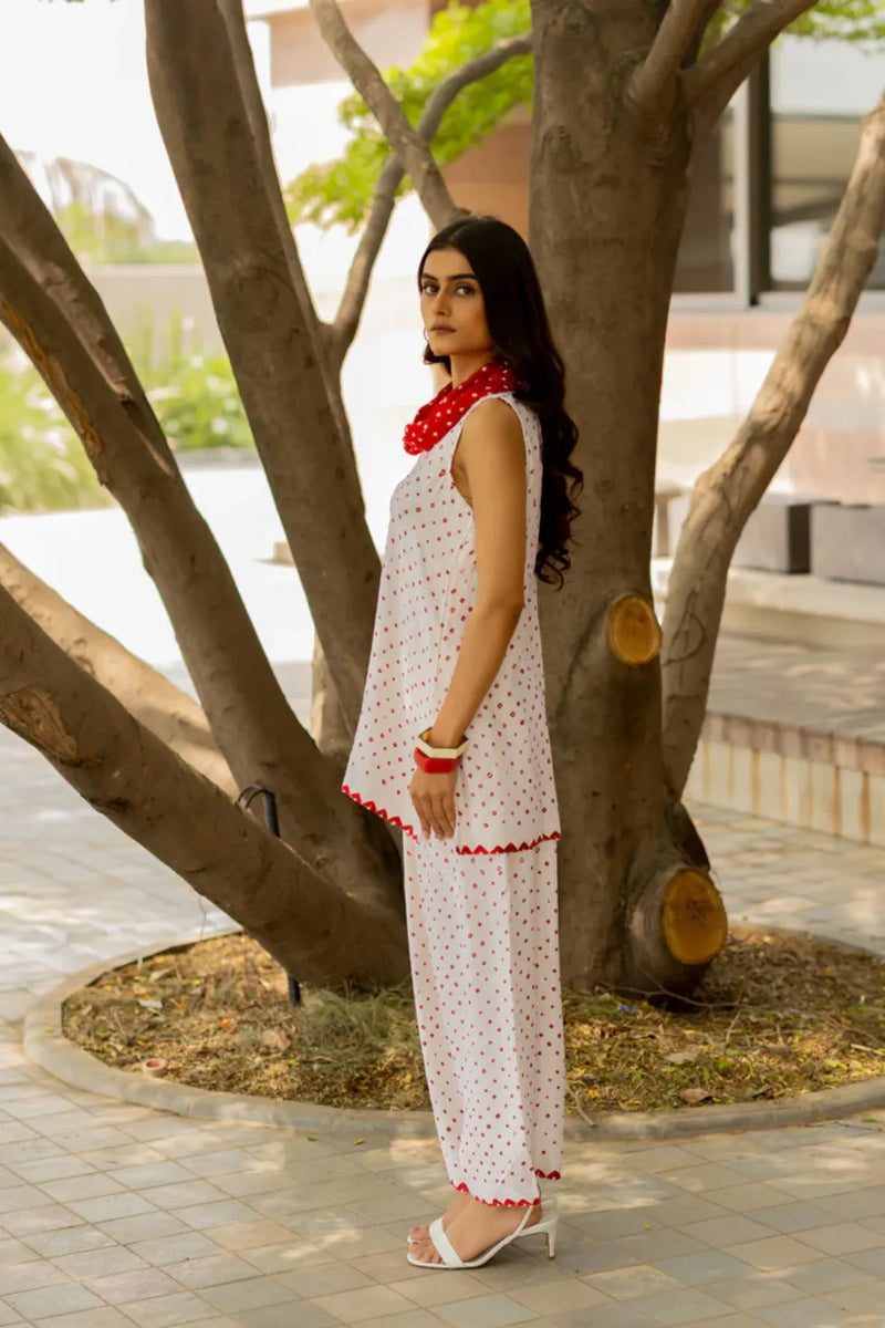 COWL PANT SET WITH SL TOP-WHITE silk by Dyelogue in white color for women Worldwide