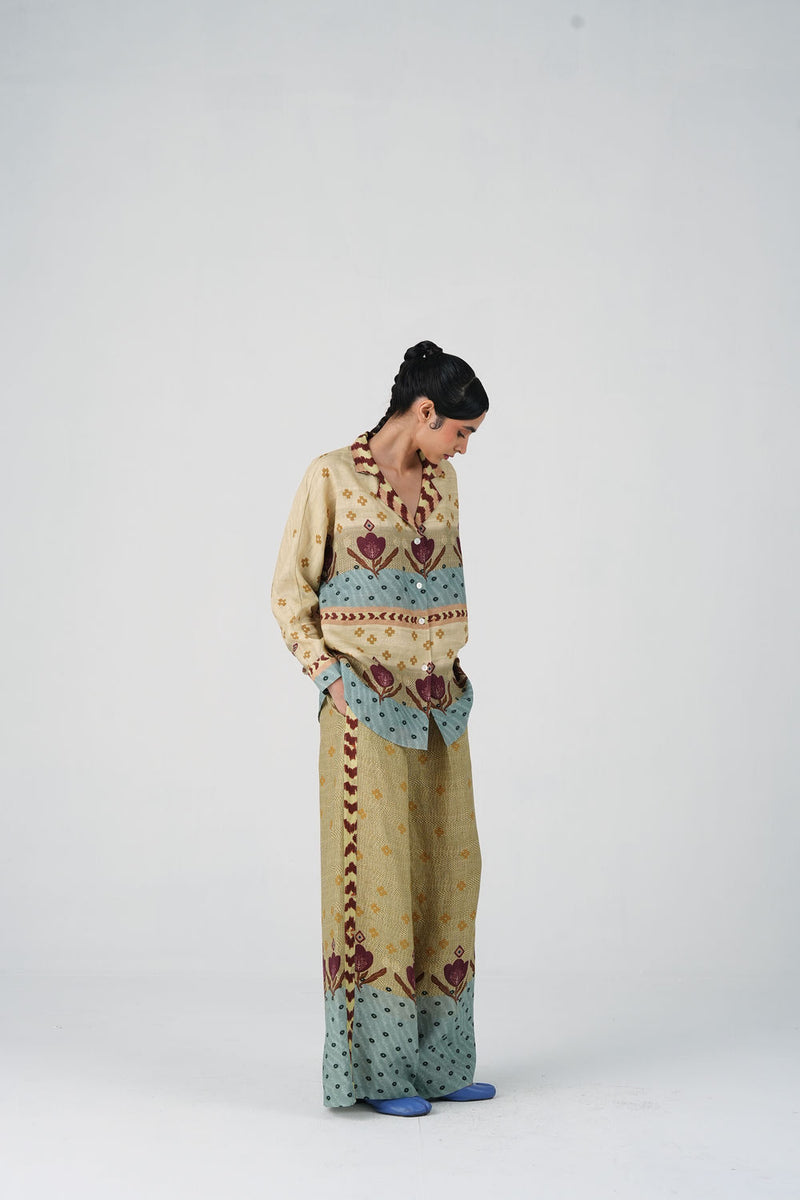 Lounge Pant-Fresco linen pant/trouser by CORD in multi-color for women Worldwide