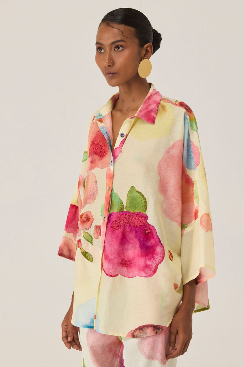 Californian Poppies Co-ord Set silk by World of SiSa for women Worldwide