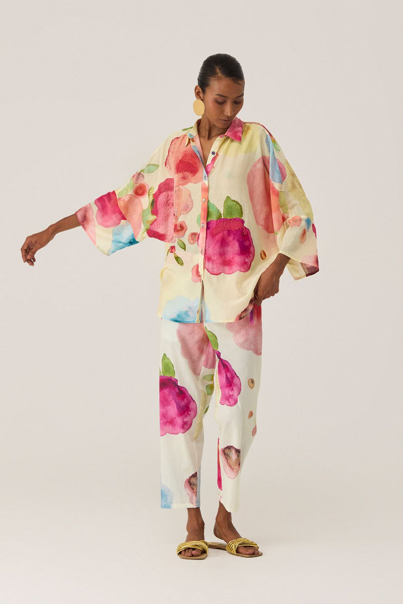 Californian Poppies Co-ord Set silk by World of SiSa for women Worldwide