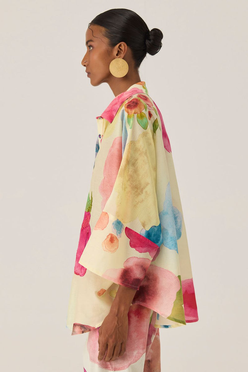 Californian Poppies Co-ord Set silk by World of SiSa for women Worldwide